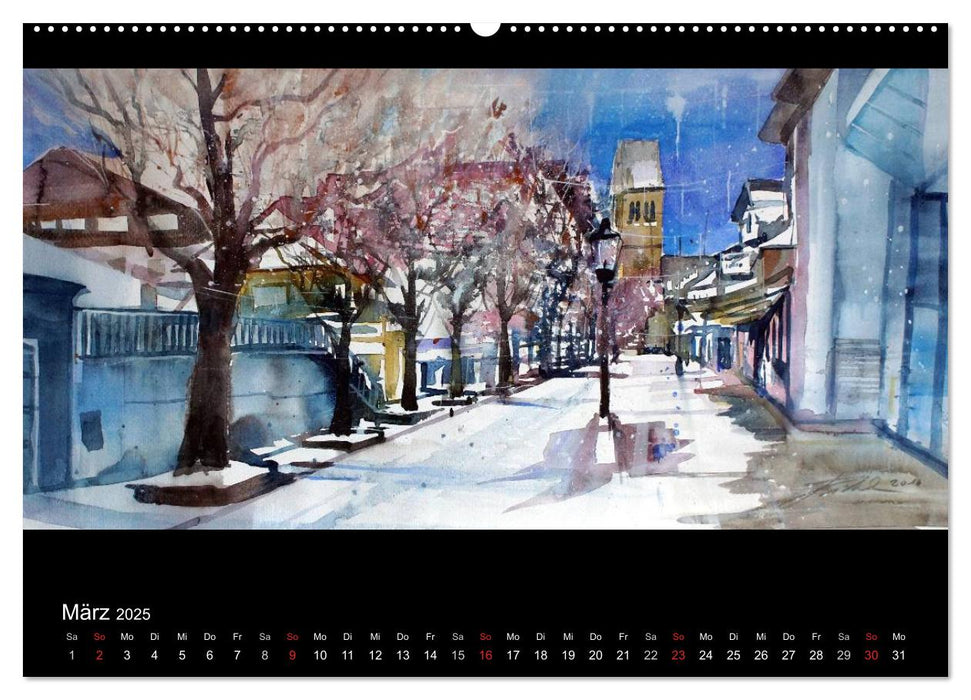 Panorama in Aquarell (CALVENDO Premium Wandkalender 2025)