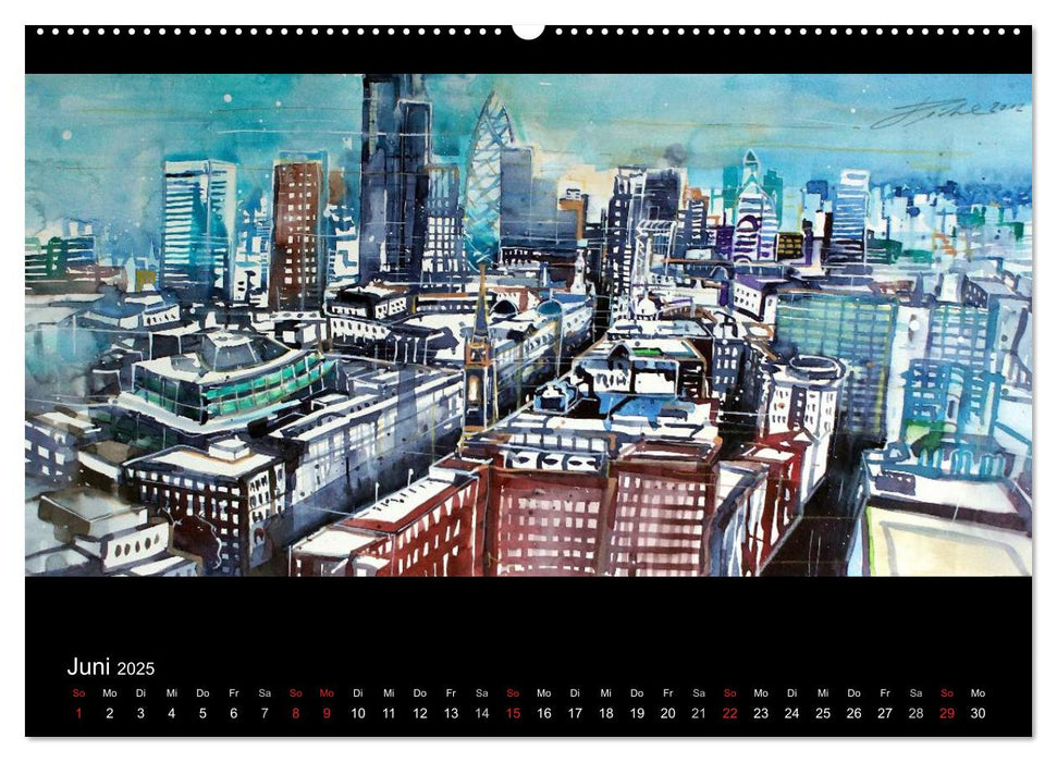 Panorama in Aquarell (CALVENDO Premium Wandkalender 2025)