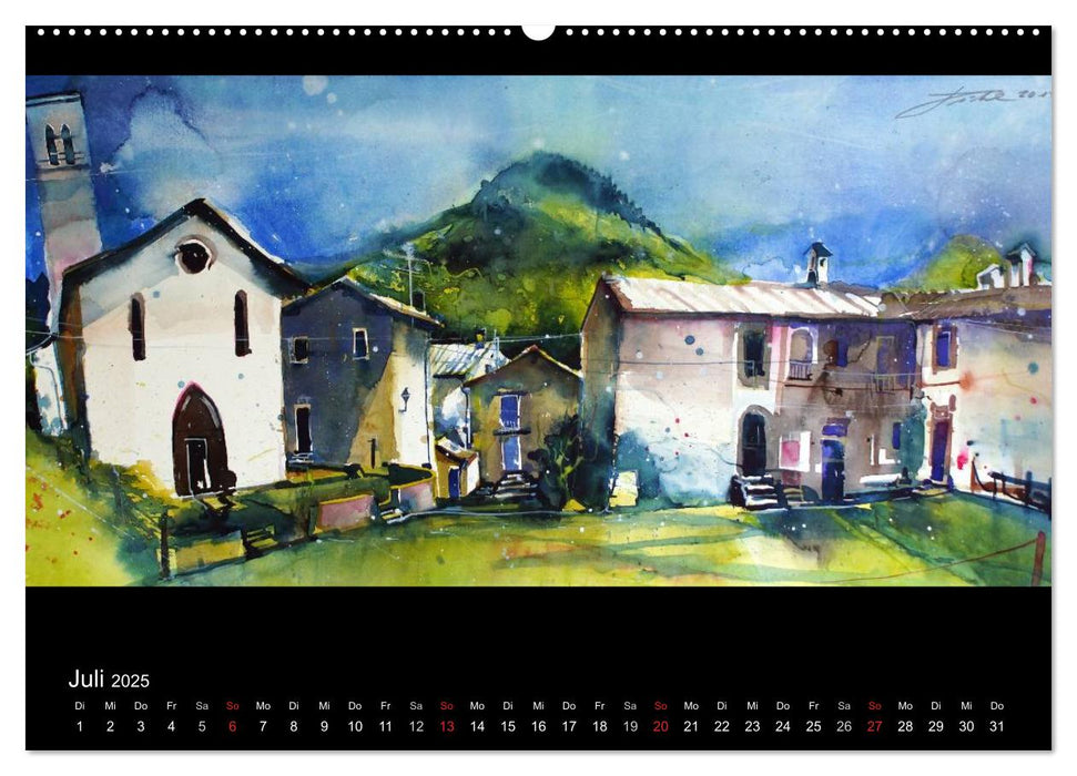 Panorama in Aquarell (CALVENDO Premium Wandkalender 2025)