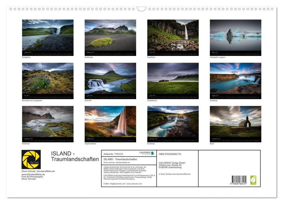 ISLAND - Traumlandschaften (CALVENDO Wandkalender 2025)
