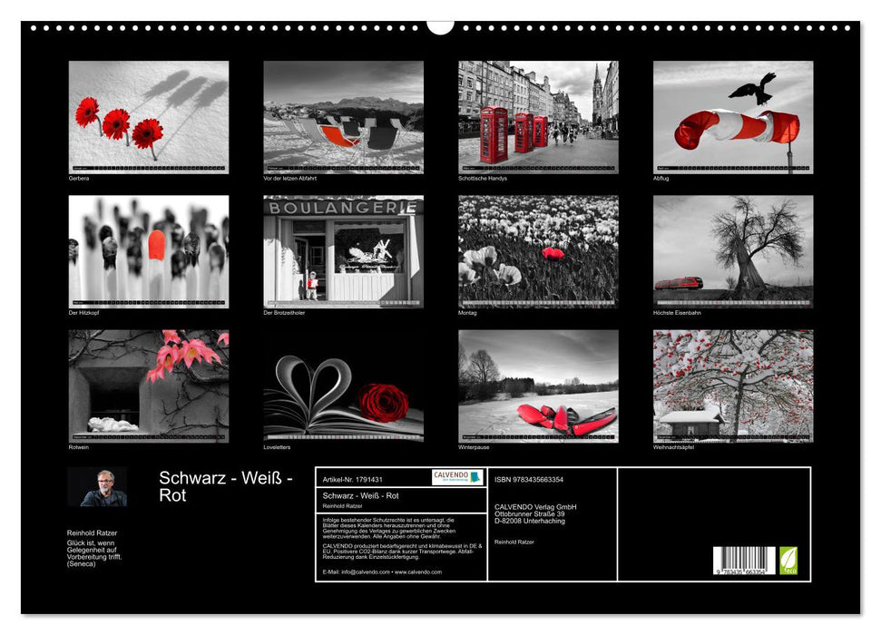 Schwarz - Weiß - Rot (CALVENDO Wandkalender 2025)