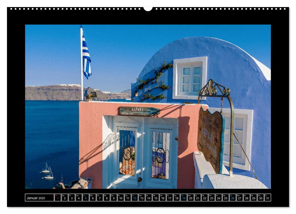 Kalimera Thira - Santorini, die schönste der Kykladen stellt sich vor (CALVENDO Wandkalender 2025)