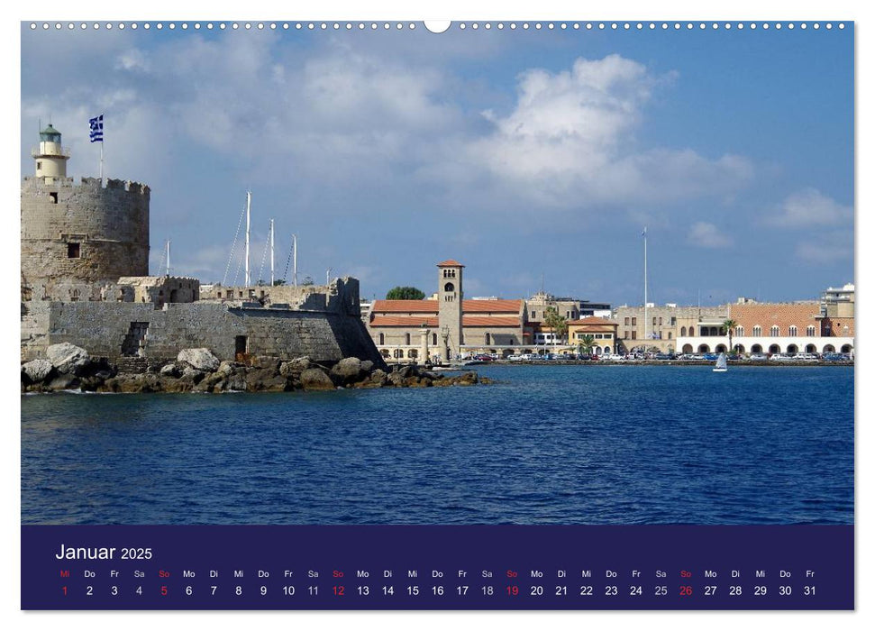 Rhodos mit Lindos und Symi (CALVENDO Premium Wandkalender 2025)