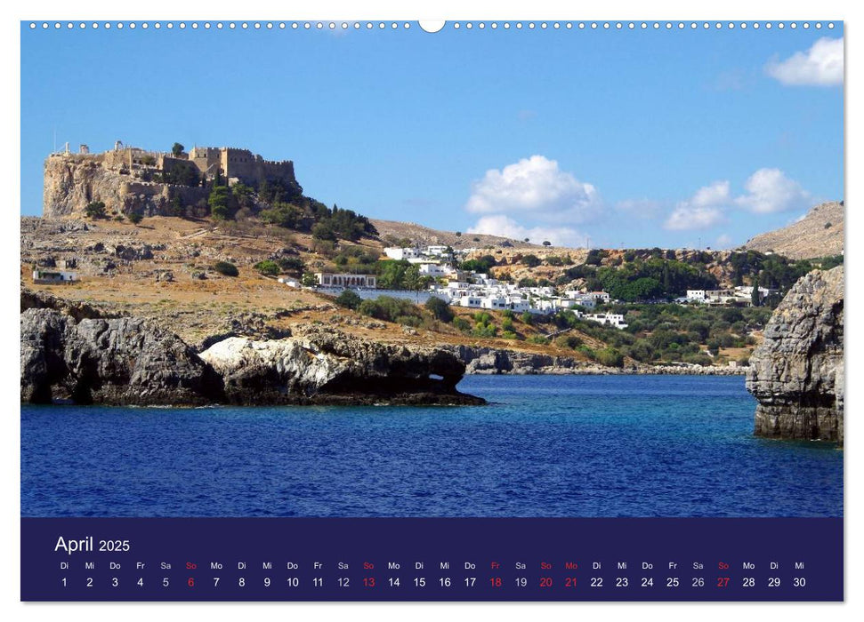 Rhodos mit Lindos und Symi (CALVENDO Premium Wandkalender 2025)