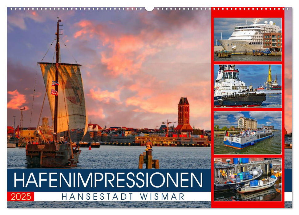 Hansestadt Wismar - Hafenimpressionen (CALVENDO Wandkalender 2025)