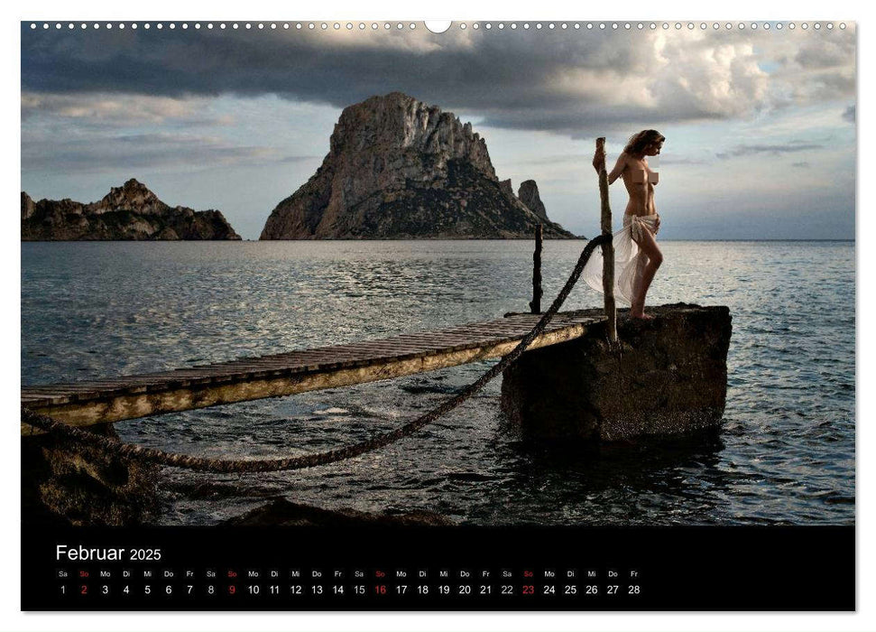 Landschaftsaktbilder Ibiza und Lanzarote (CALVENDO Premium Wandkalender 2025)