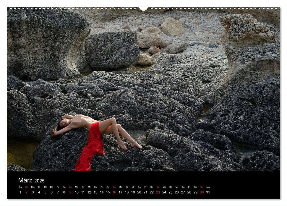 Landschaftsaktbilder Ibiza und Lanzarote (CALVENDO Premium Wandkalender 2025)