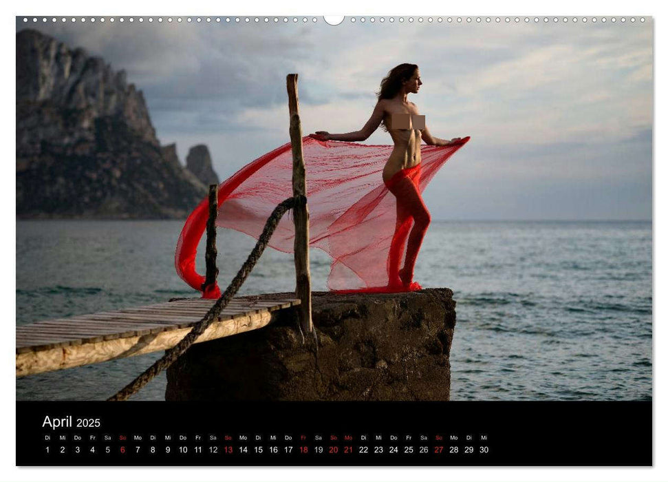 Landschaftsaktbilder Ibiza und Lanzarote (CALVENDO Premium Wandkalender 2025)