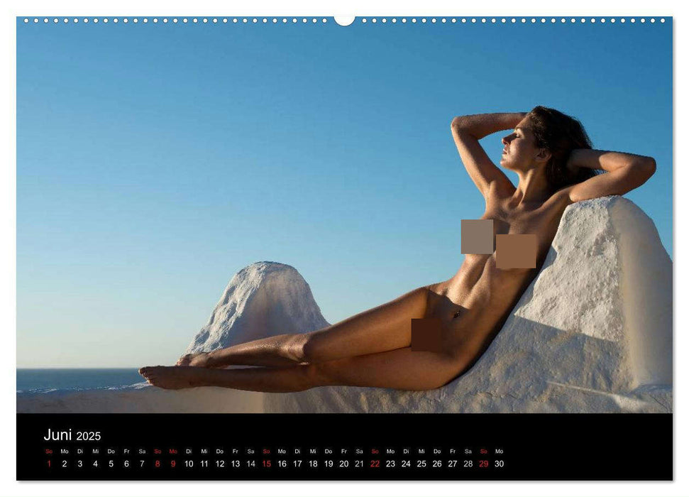 Landschaftsaktbilder Ibiza und Lanzarote (CALVENDO Premium Wandkalender 2025)