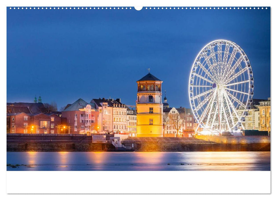 Düsseldorf bei Nacht (CALVENDO Premium Wandkalender 2025)