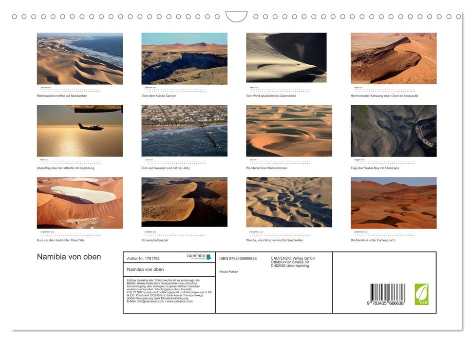 Namibia von oben (CALVENDO Wandkalender 2025)