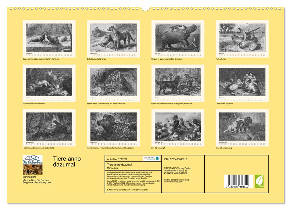 Tiere anno dazumal (CALVENDO Premium Wandkalender 2025)