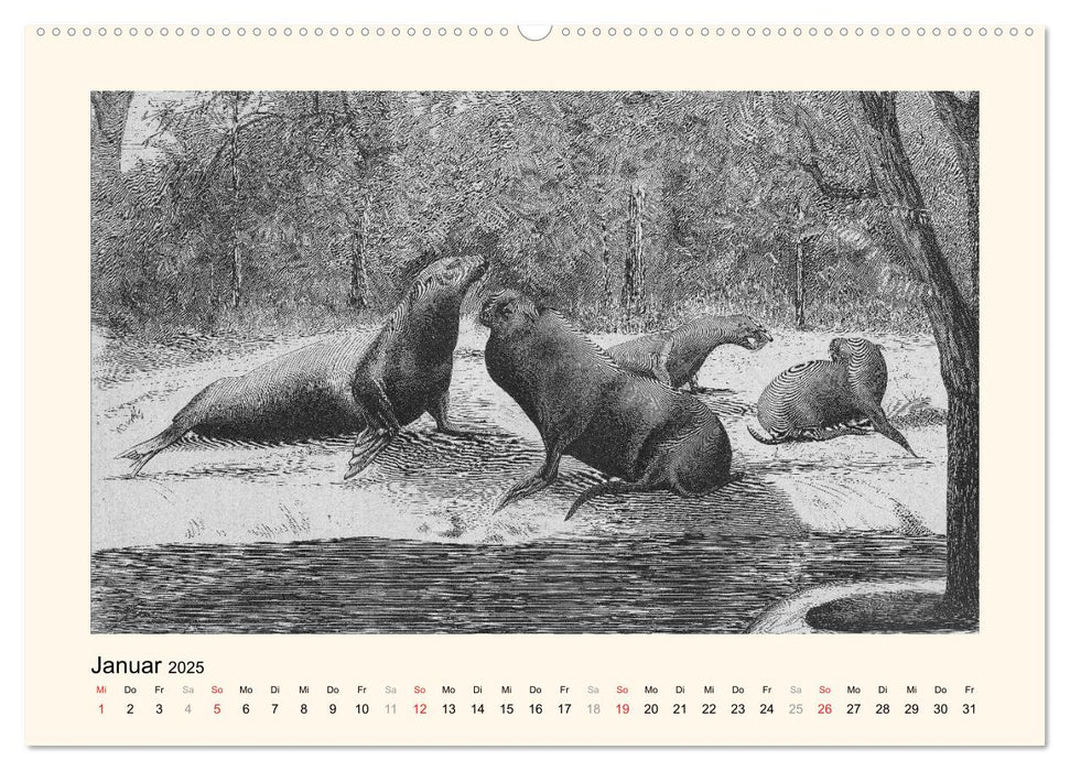 Tiere anno dazumal (CALVENDO Premium Wandkalender 2025)