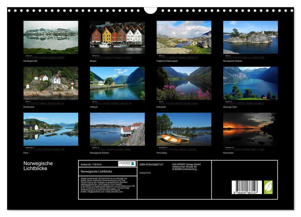 Norwegische Lichtblicke (CALVENDO Wandkalender 2025)