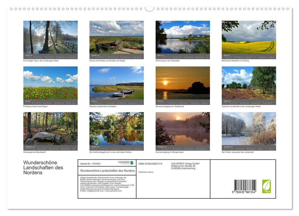 Wunderschöne Landschaften des Nordens (CALVENDO Premium Wandkalender 2025)
