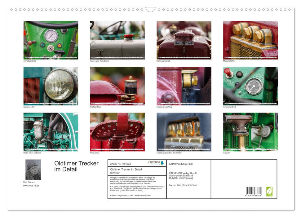 Oldtimer Trecker im Detail (CALVENDO Wandkalender 2025)