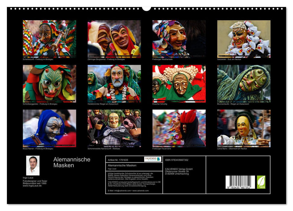 Alemannische Masken (CALVENDO Premium Wandkalender 2025)