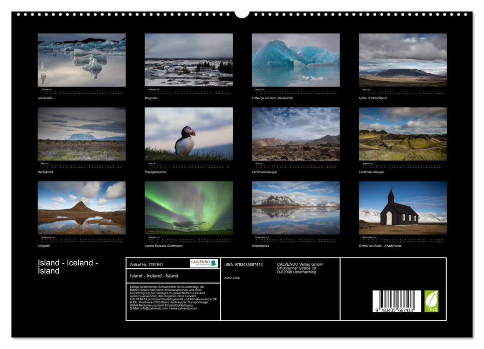 Island - Iceland - Ísland (CALVENDO Premium Wandkalender 2025)