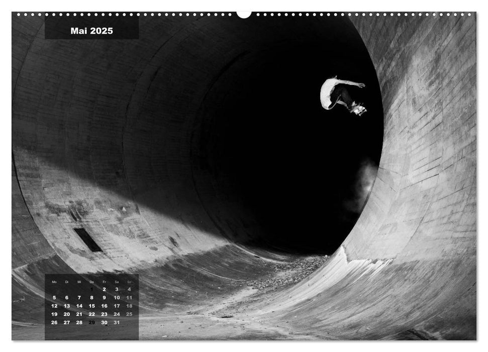 Skateboarden in Schwarz-Weiß (CALVENDO Premium Wandkalender 2025)