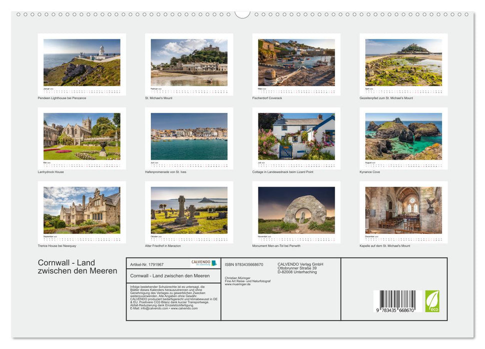 Cornwall - Land zwischen den Meeren (CALVENDO Premium Wandkalender 2025)