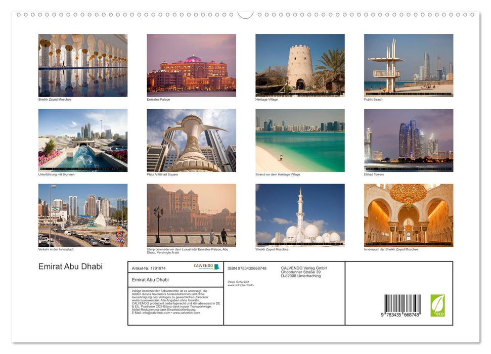 Emirat Abu Dhabi (CALVENDO Premium Wandkalender 2025)