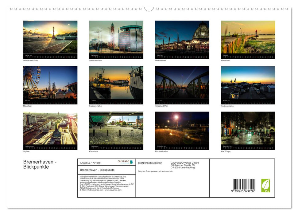 Bremerhaven - Blickpunkte (CALVENDO Premium Wandkalender 2025)