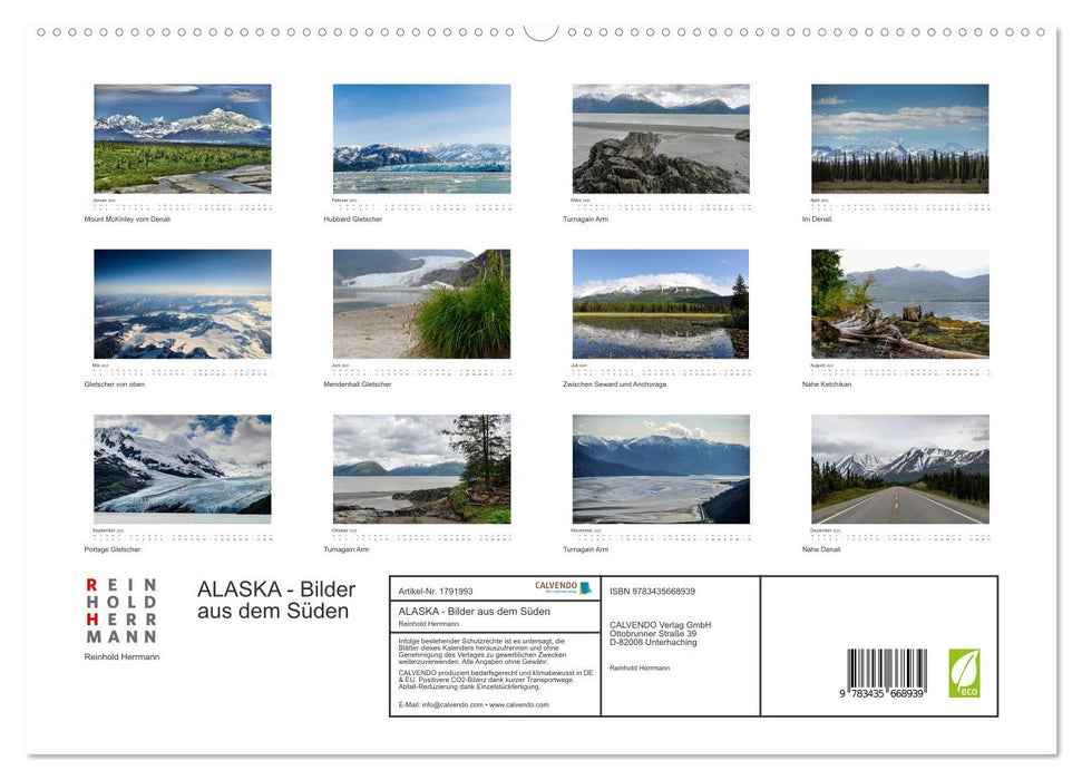 ALASKA - Bilder aus dem Süden (CALVENDO Premium Wandkalender 2025)