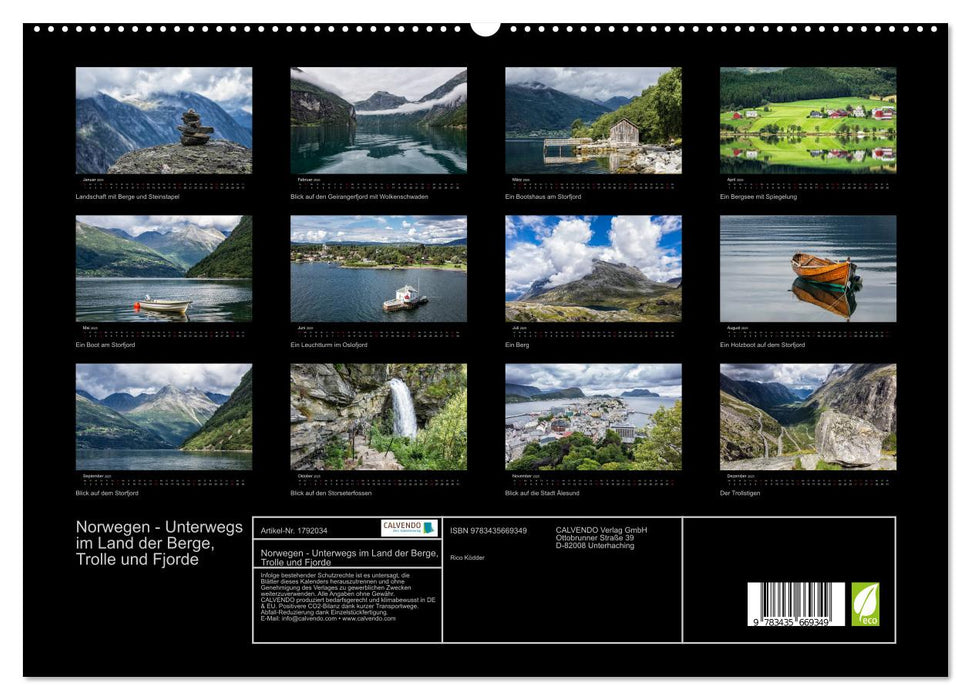 Norwegen - Unterwegs im Land der Berge, Trolle und Fjorde (CALVENDO Premium Wandkalender 2025)