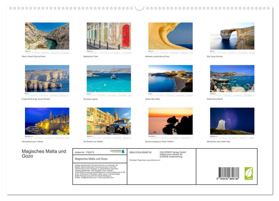 Magisches Malta und Gozo (CALVENDO Premium Wandkalender 2025)