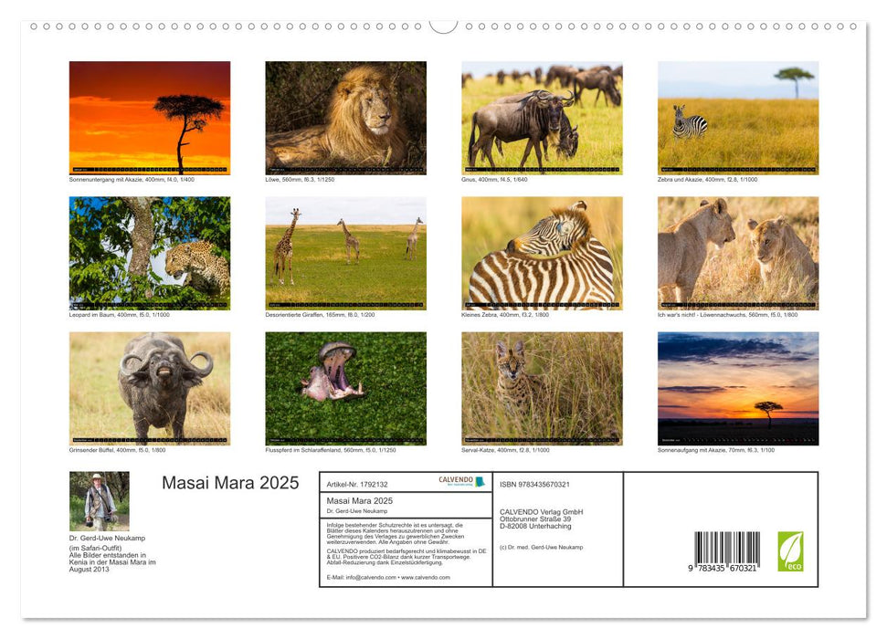 Masai Mara 2025 (CALVENDO Premium Wandkalender 2025)