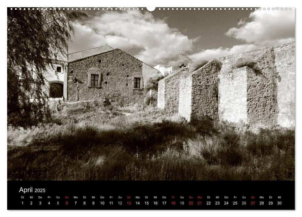 Spanien Impressionen in Schwarz-Weiß (CALVENDO Premium Wandkalender 2025)