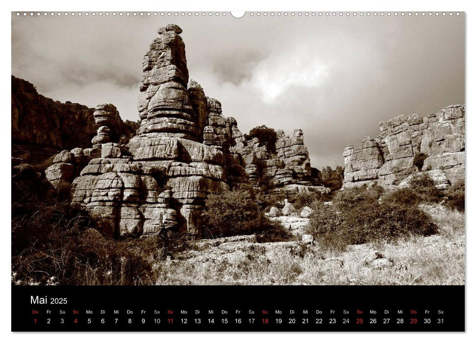 Spanien Impressionen in Schwarz-Weiß (CALVENDO Premium Wandkalender 2025)