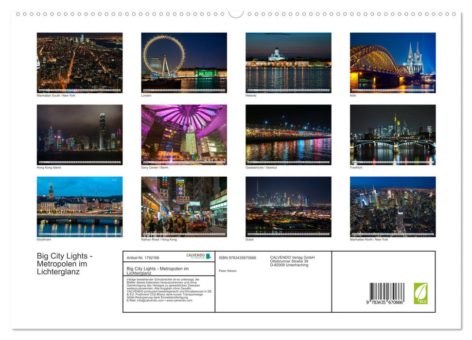 Big City Lights - Metropolen im Lichterglanz (CALVENDO Premium Wandkalender 2025)