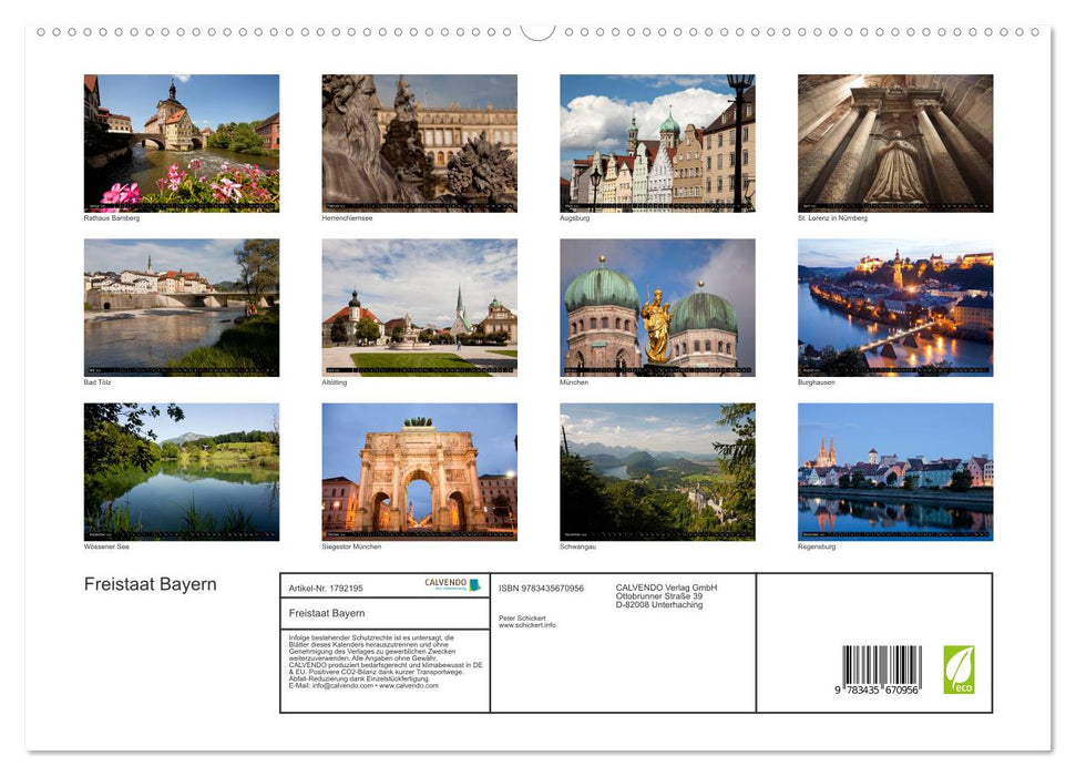 Freistaat Bayern (CALVENDO Premium Wandkalender 2025)