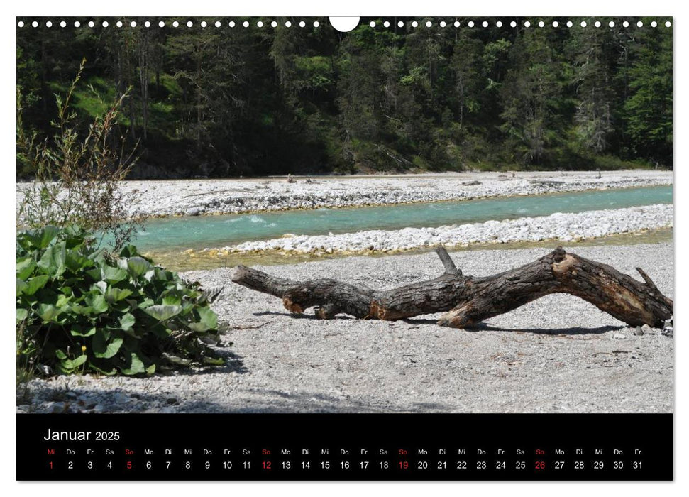 Die Isar - Von Scharnitz bis München (CALVENDO Wandkalender 2025)