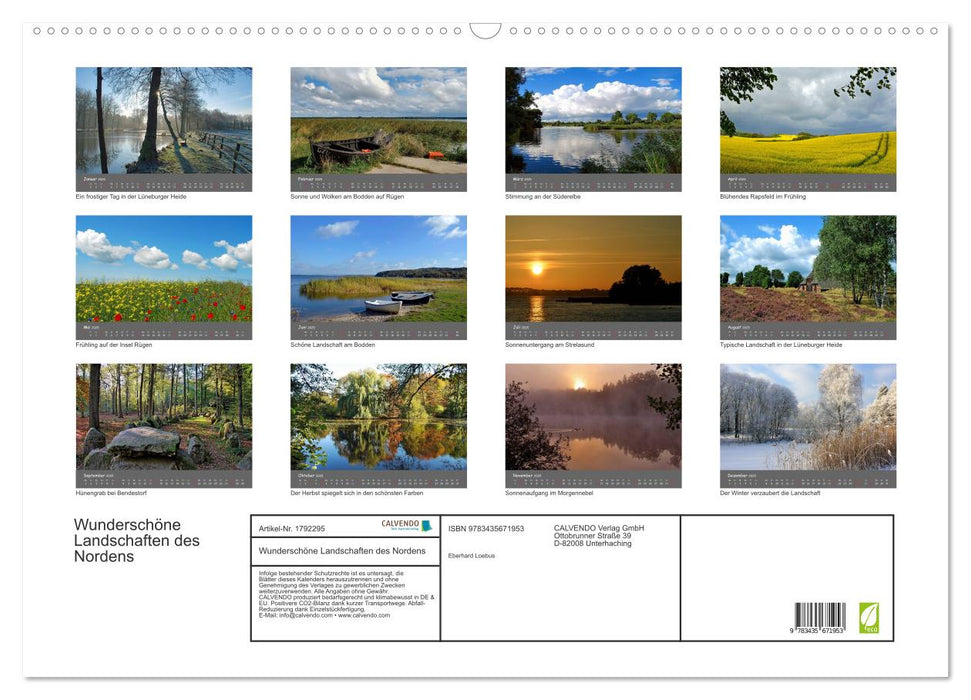 Wunderschöne Landschaften des Nordens (CALVENDO Wandkalender 2025)