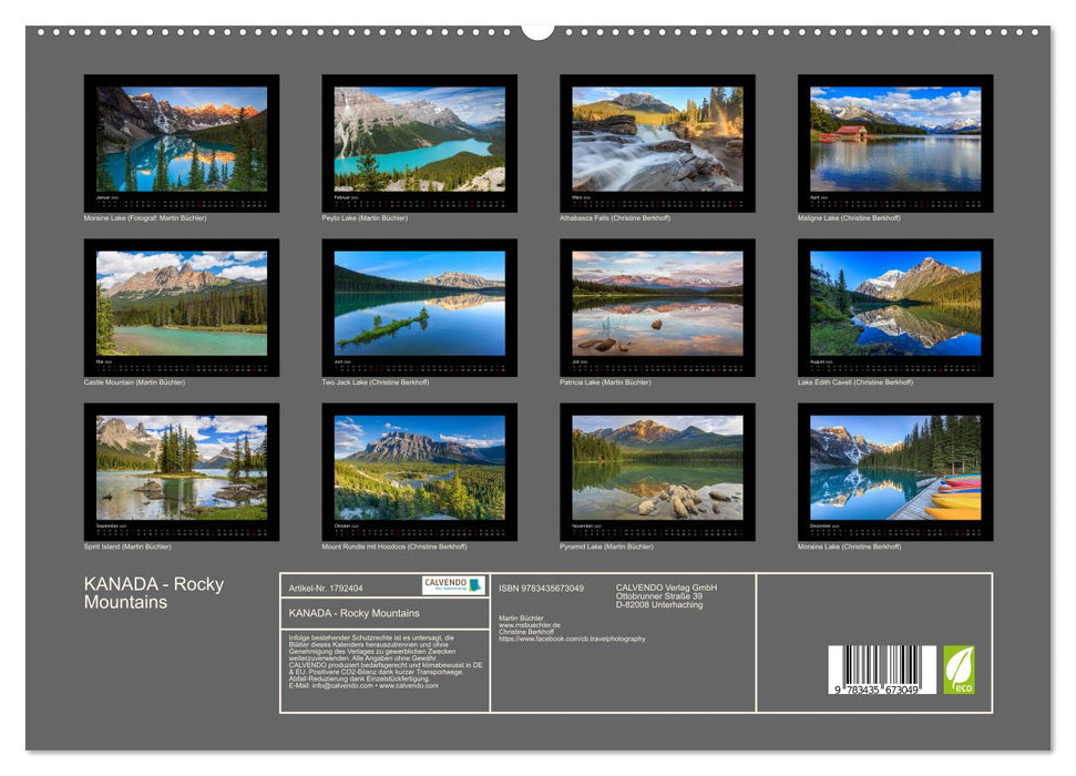 KANADA - Rocky Mountains (CALVENDO Premium Wandkalender 2025)