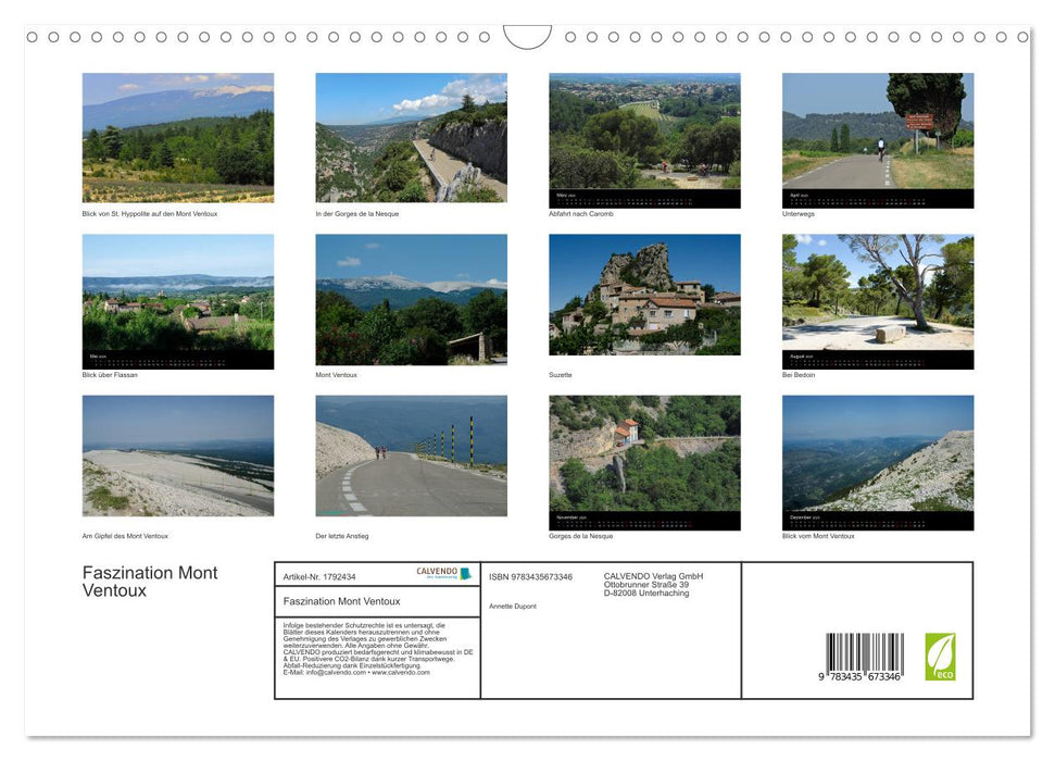 Faszination Mont Ventoux (CALVENDO Wandkalender 2025)