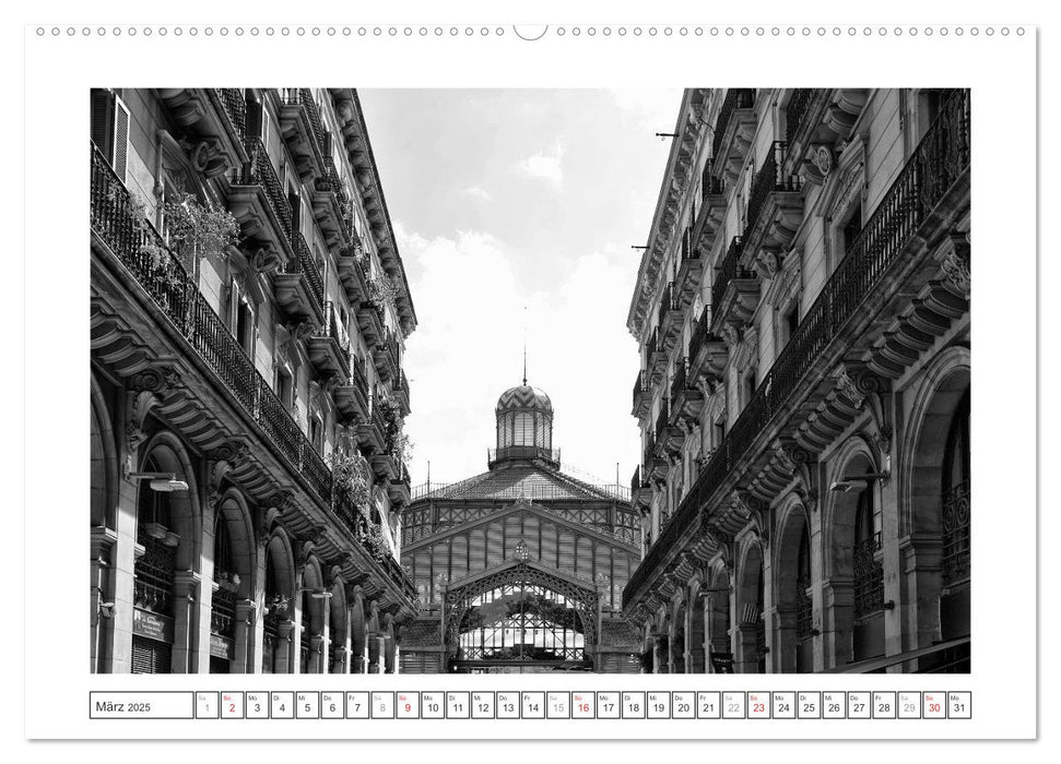 Barcelona Photografien in Schwarz / Weiß (CALVENDO Premium Wandkalender 2025)