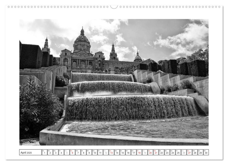 Barcelona Photografien in Schwarz / Weiß (CALVENDO Premium Wandkalender 2025)