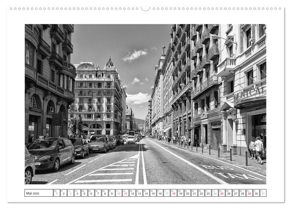 Barcelona Photografien in Schwarz / Weiß (CALVENDO Premium Wandkalender 2025)