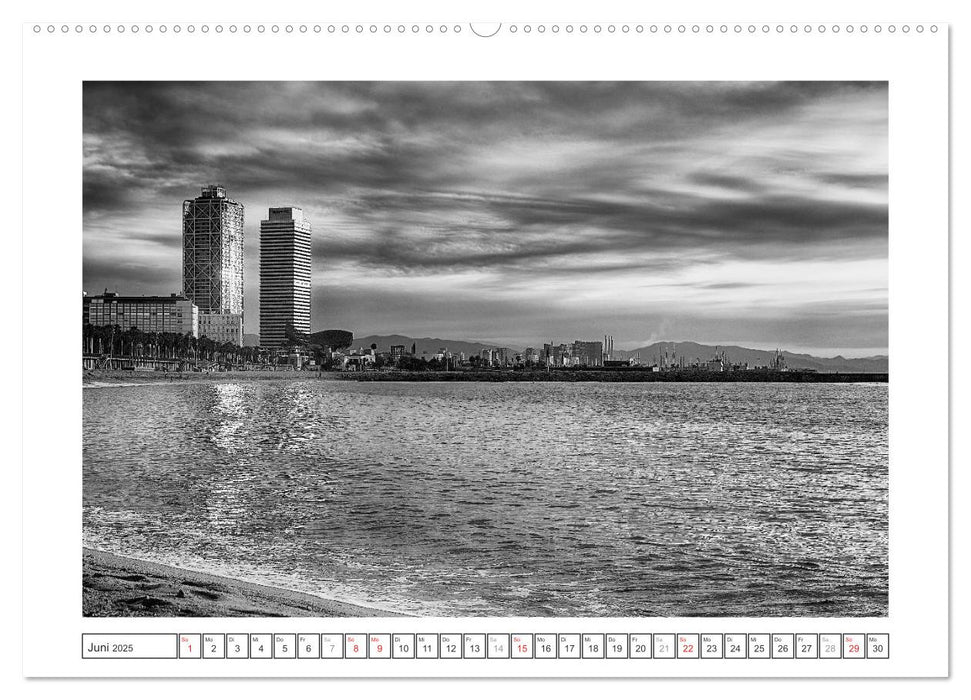 Barcelona Photografien in Schwarz / Weiß (CALVENDO Premium Wandkalender 2025)