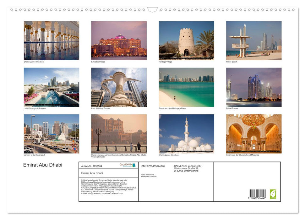 Emirat Abu Dhabi (CALVENDO Wandkalender 2025)