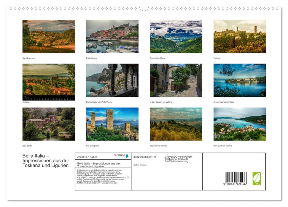 Bella Italia – Impressionen aus der Toskana und Ligurien (CALVENDO Premium Wandkalender 2025)