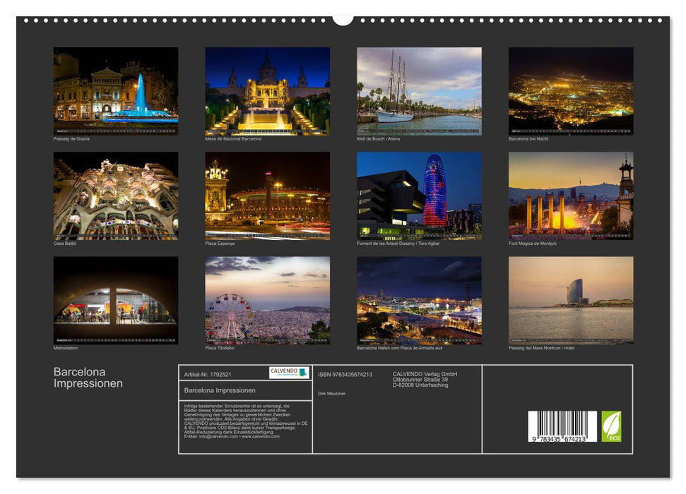 Barcelona Impressionen (CALVENDO Premium Wandkalender 2025)