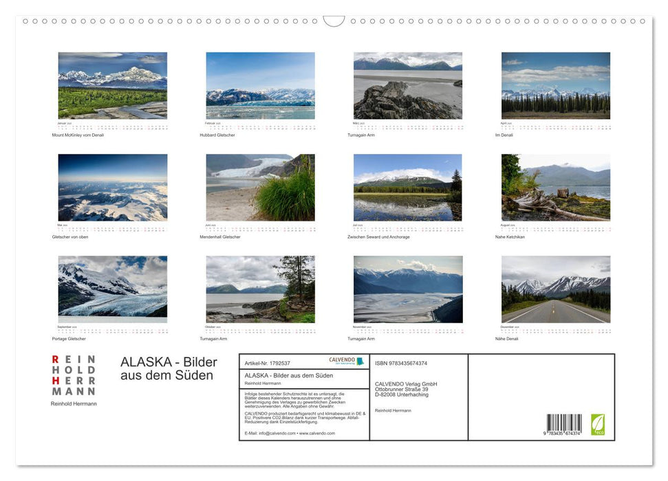 ALASKA - Bilder aus dem Süden (CALVENDO Wandkalender 2025)