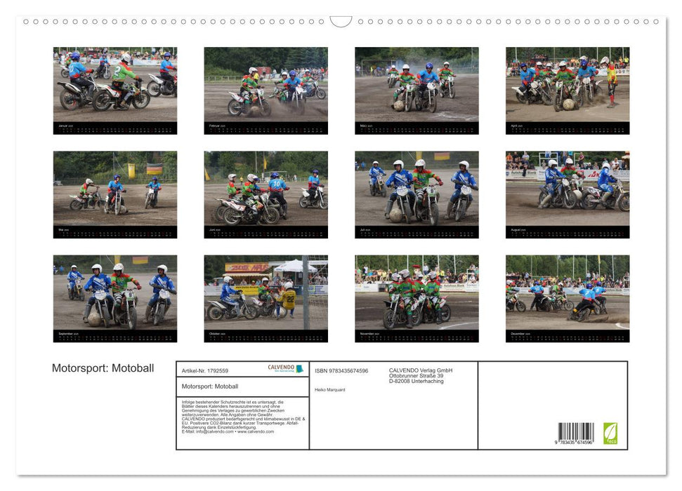 Motorsport: Motoball (CALVENDO Wandkalender 2025)