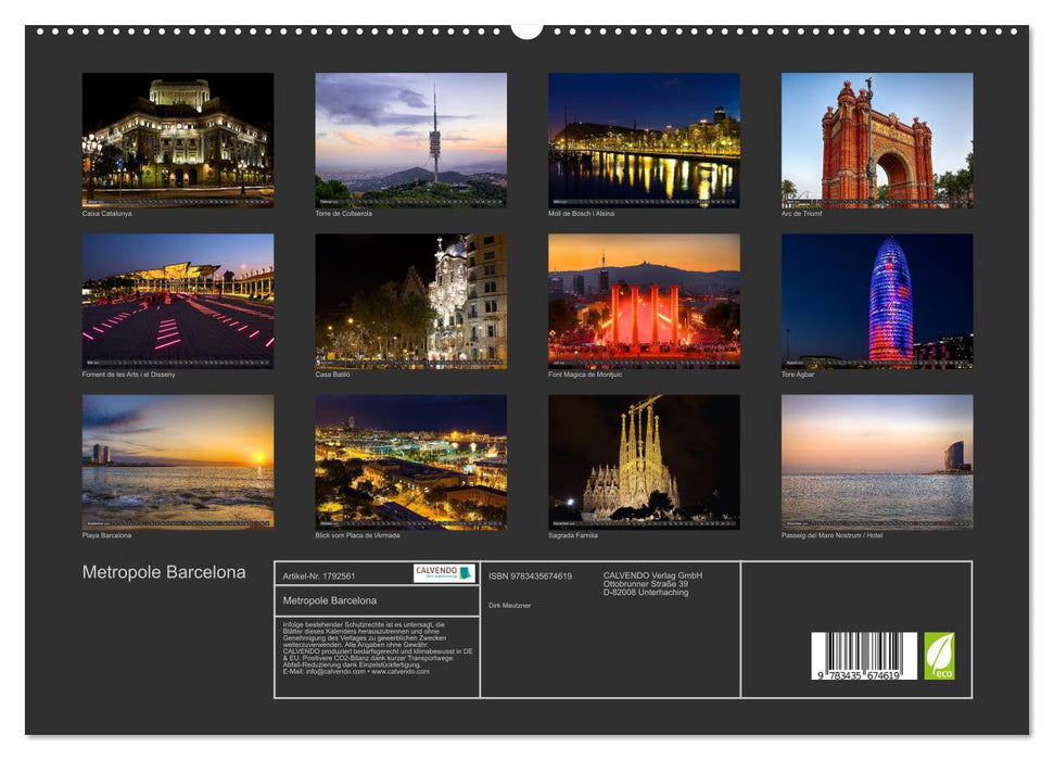 Metropole Barcelona (CALVENDO Premium Wandkalender 2025)