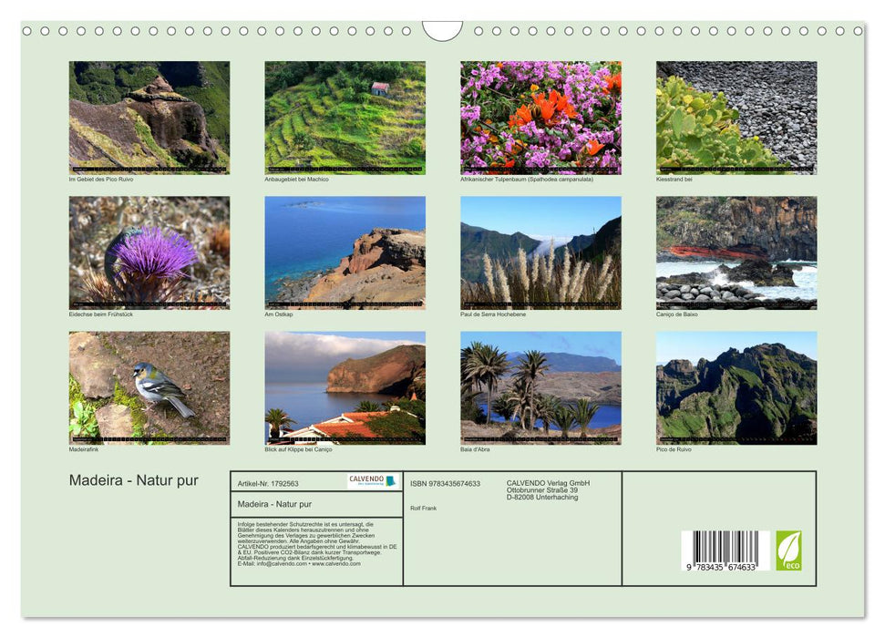 Madeira - Natur pur (CALVENDO Wandkalender 2025)