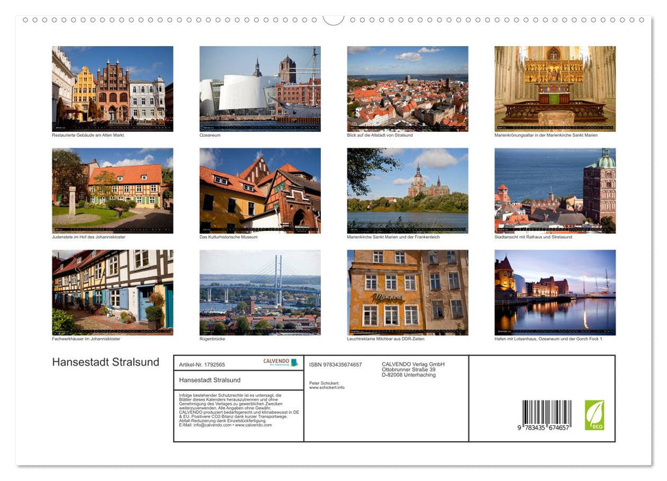 Hansestadt Stralsund (CALVENDO Premium Wandkalender 2025)